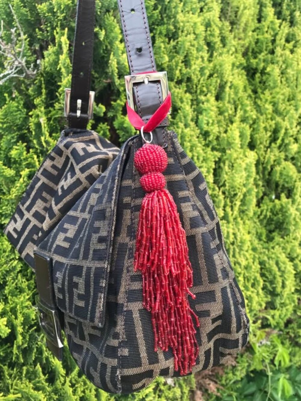 Beaded Tassel Fringe Bag Purse Charm Pottery Barn NWT Made in India